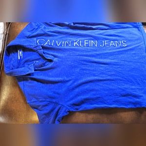 Royal Blue Calvin Klein Jeans Men's Polo Shirt XL